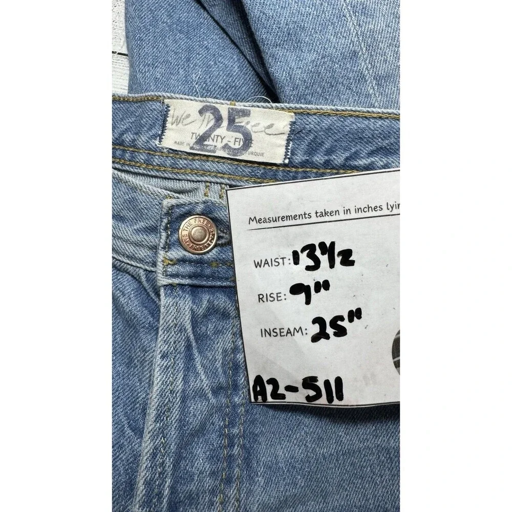 Free People We the Free Maggie Straight Leg Distressed Jeans Women 25 Button Fly